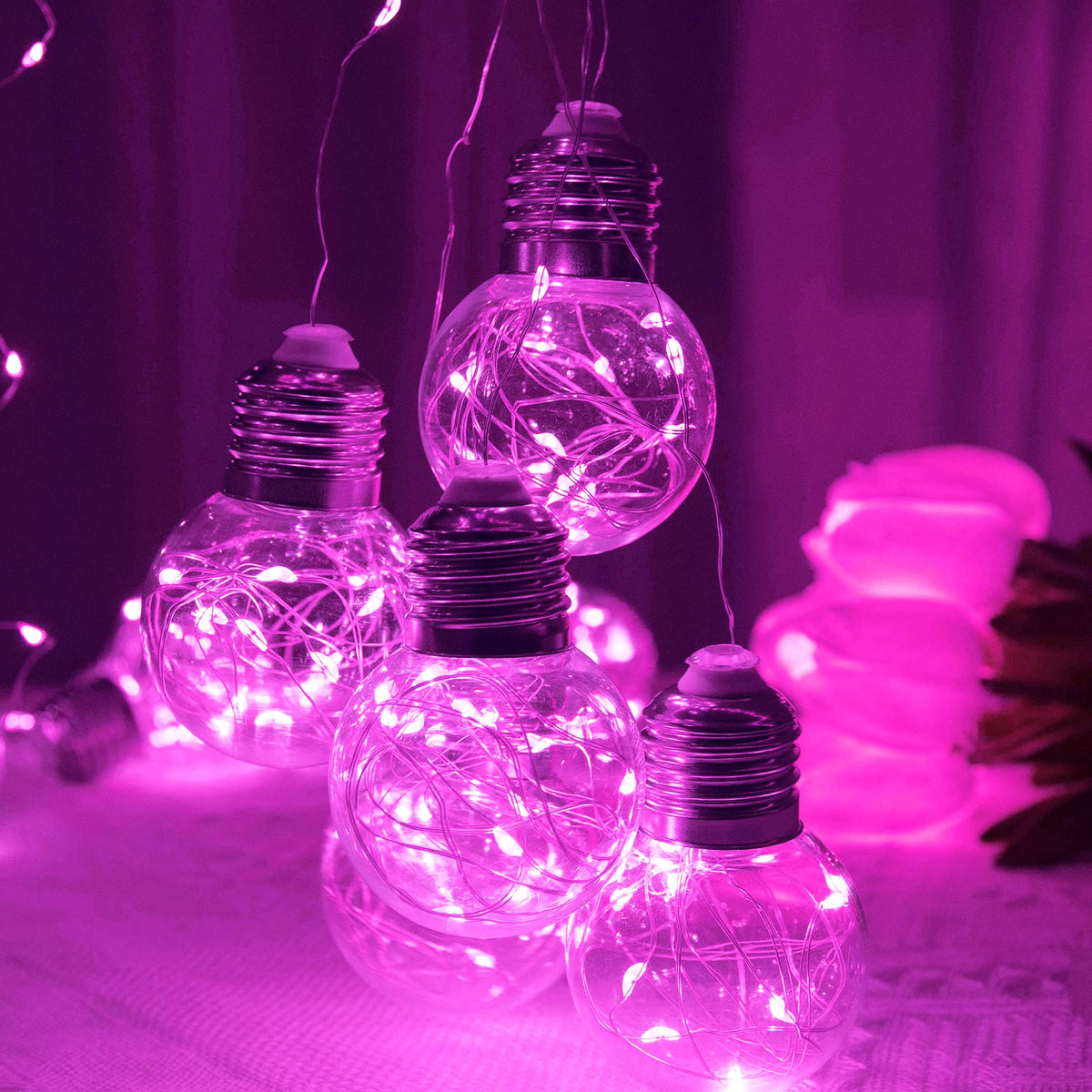 Wishing Ball Curtain Lights 200 LED Window Curtain String Light with Remote, USB Battery Powered Twinkle Globe Fairy