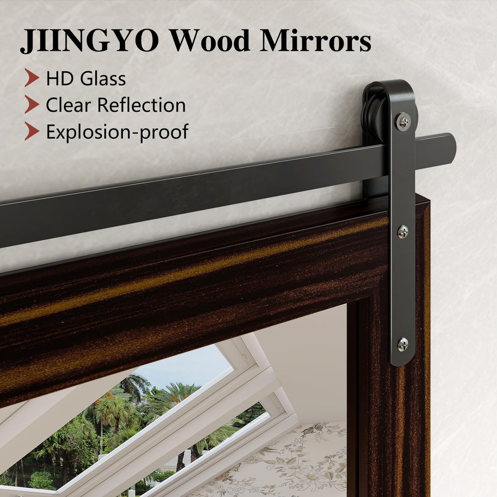 Farmhouse Bathroom Mirror, 24"x30" Black Brown Rustic Mirrors