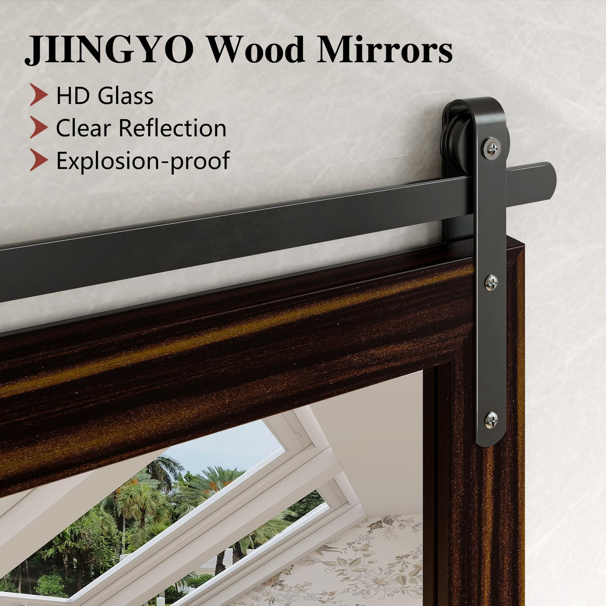 Farmhouse Bathroom Mirror, 24"x30" Black Brown Rustic Mirrors