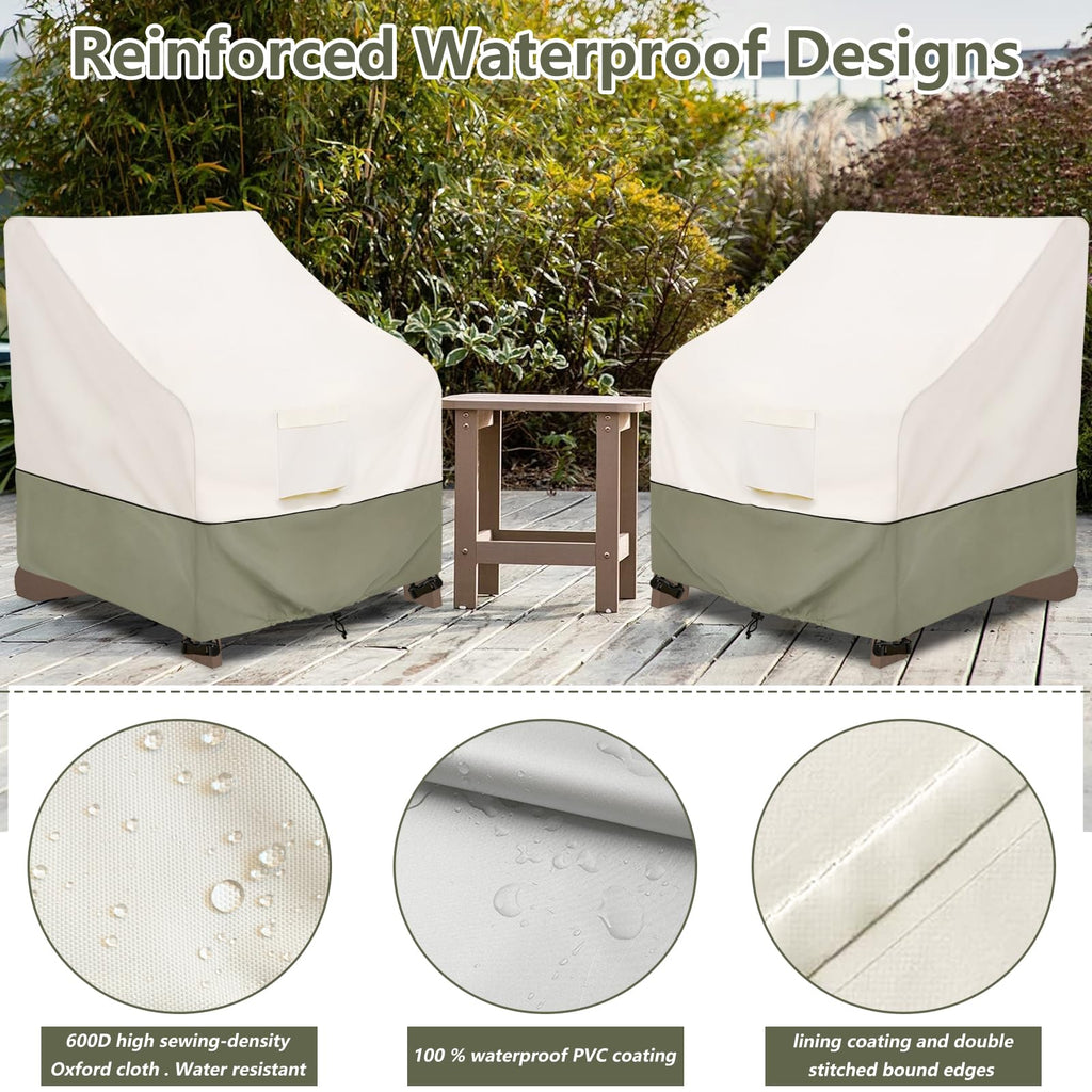 Waterproof 4 Pack Patio Adirondack Chair Cover for Outdoor Chair Size Up to 32W x 35D x 36H inch, Outdoor Lawn Patio