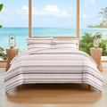 Oversized Striped Duvet Cover Set 1 Shams Coastal Stripe Taupe