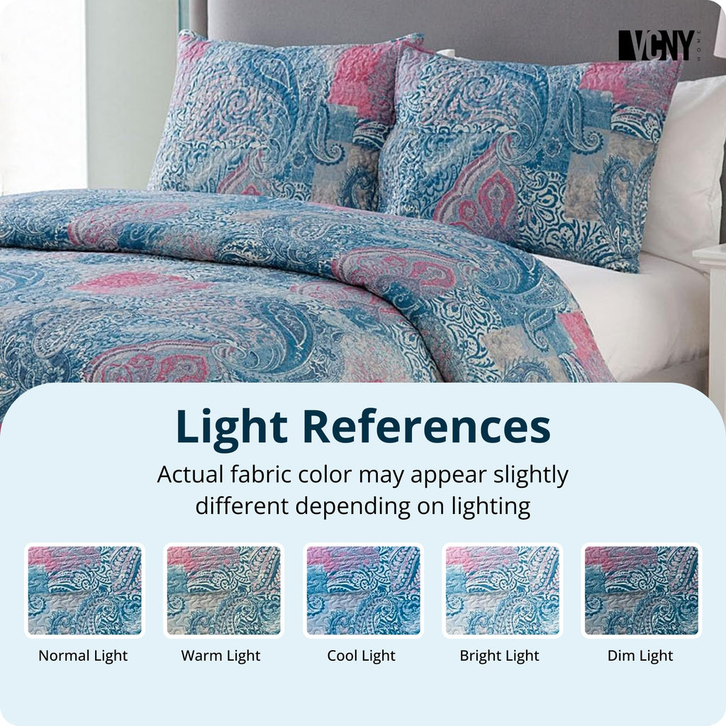 Ava Paisley Quilt Set, 3-Piece
