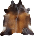 100% Genuine Mahogany Brown Cowhide Rug - Modern Style Animal Skin Rug & Floor Carpet & More - Large (6x6-7ft)