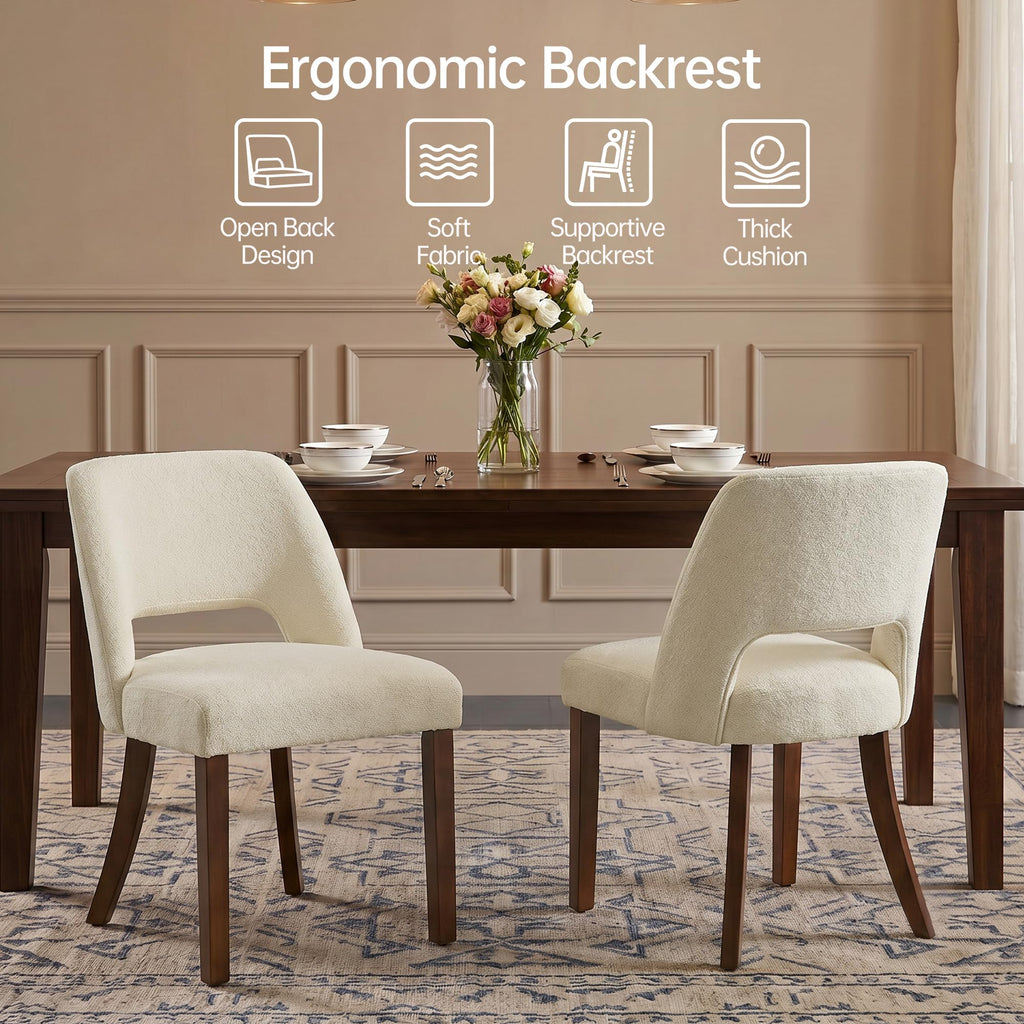 Wooden Set of 6, Fabric Upholstered Dining Room Chairs