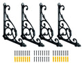 4 Pack Decorative Shelf Brackets,11*7.5 Inch Cast Iron Shelf Supply,Antique Black Corbel,Screws Anchor Included