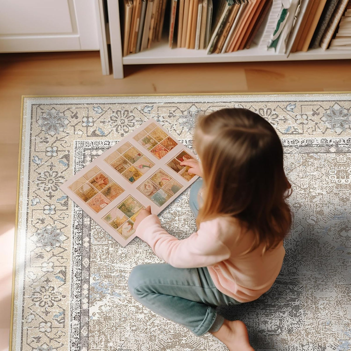 Boho Area Rug, Vintage Carpet