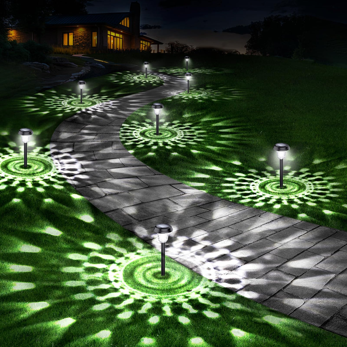 10 Pack Ultra Bright Solar Lights Outdoor Waterproof, from Dusk to Dawn Up to 12H Outdoor Solar Lights, Auto On/Off