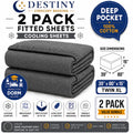 Twin XL Cotton Knit Jersey Fitted Sheets, 2-Pack, 15" Deep Pocket, 39x80