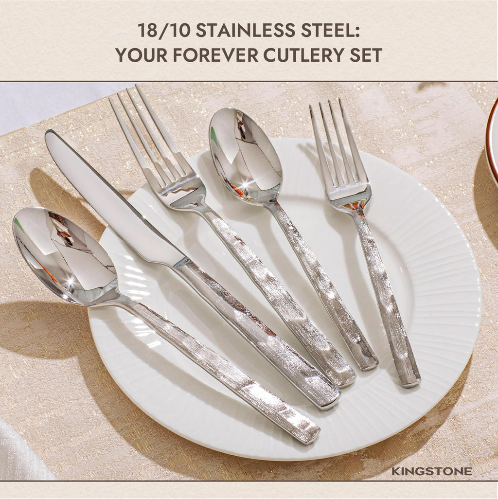40-Piece Silverware Set, 18/10 Stainless Steel Flatware Set for 8