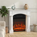 Modern Fireplace Mantel Freestanding with Leg 43.25"x42.75"White