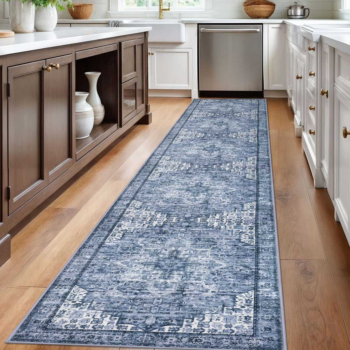 2.6x12 Washable Runner Rug, Non Slip Area Rug Kitchen