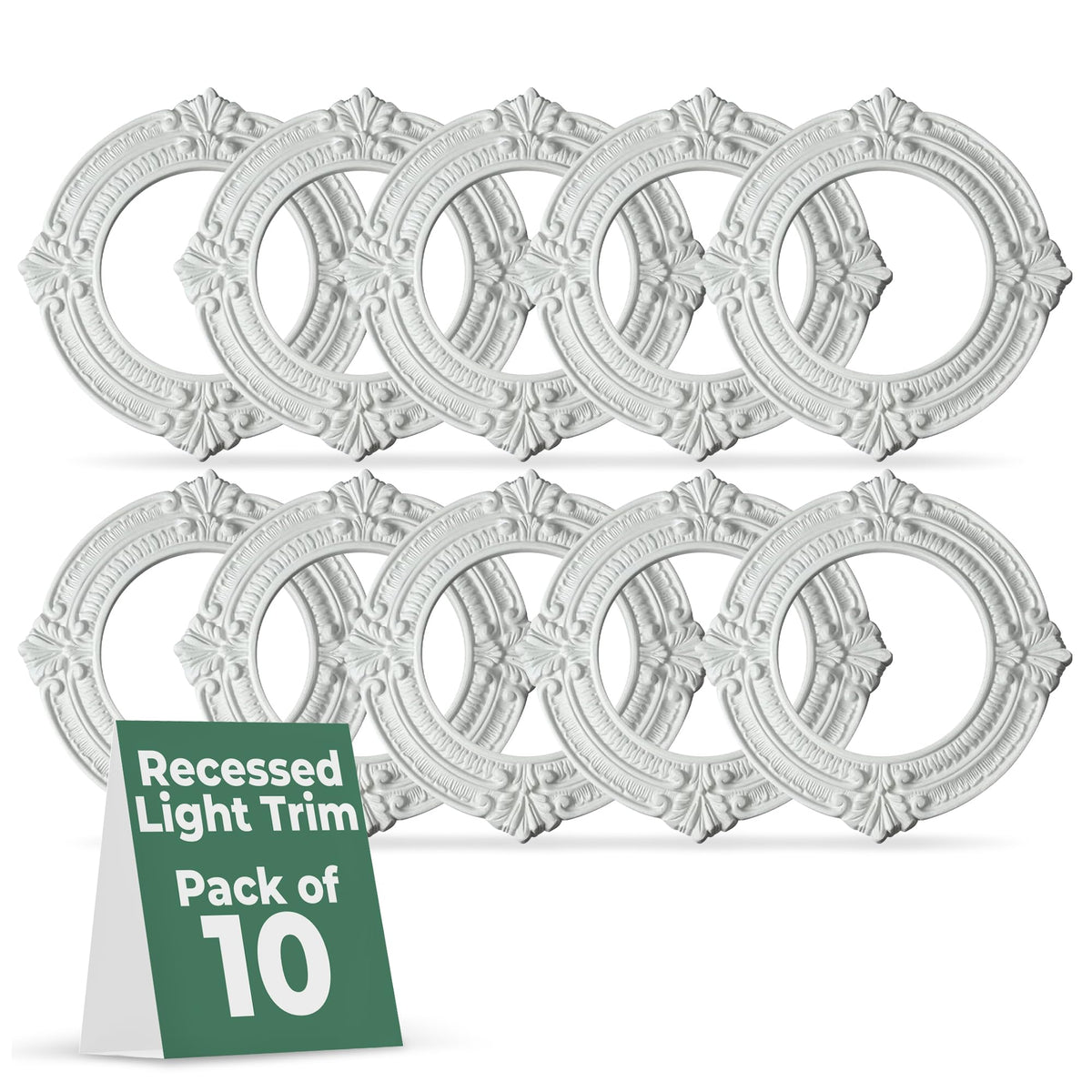 Supply 10 Inch Ceiling Light Trim Medallion White Pack of 10