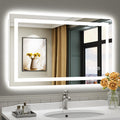 40x24 Inch LED Bathroom Mirror with Lights, Backlit & Front Lit