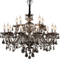 Smoky Gray K9 Crystal Chandelier, Modern Multi-Tier Statement Piece
