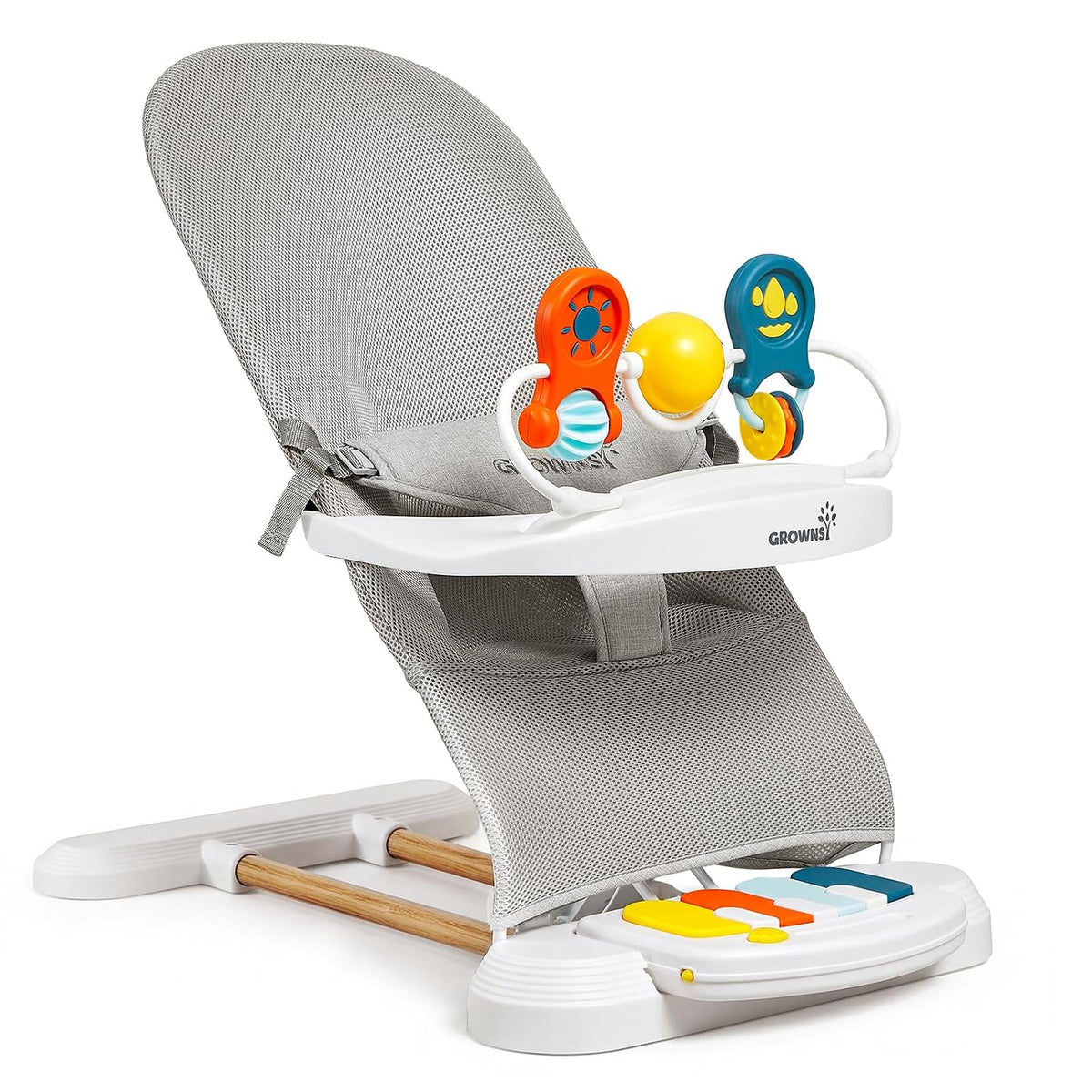 Baby Bouncer with 3 Recline Positions, Bouncer Seat for 0-6 Months