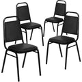 Hercules Vinyl Banquet Chair, Black, 4-Pack