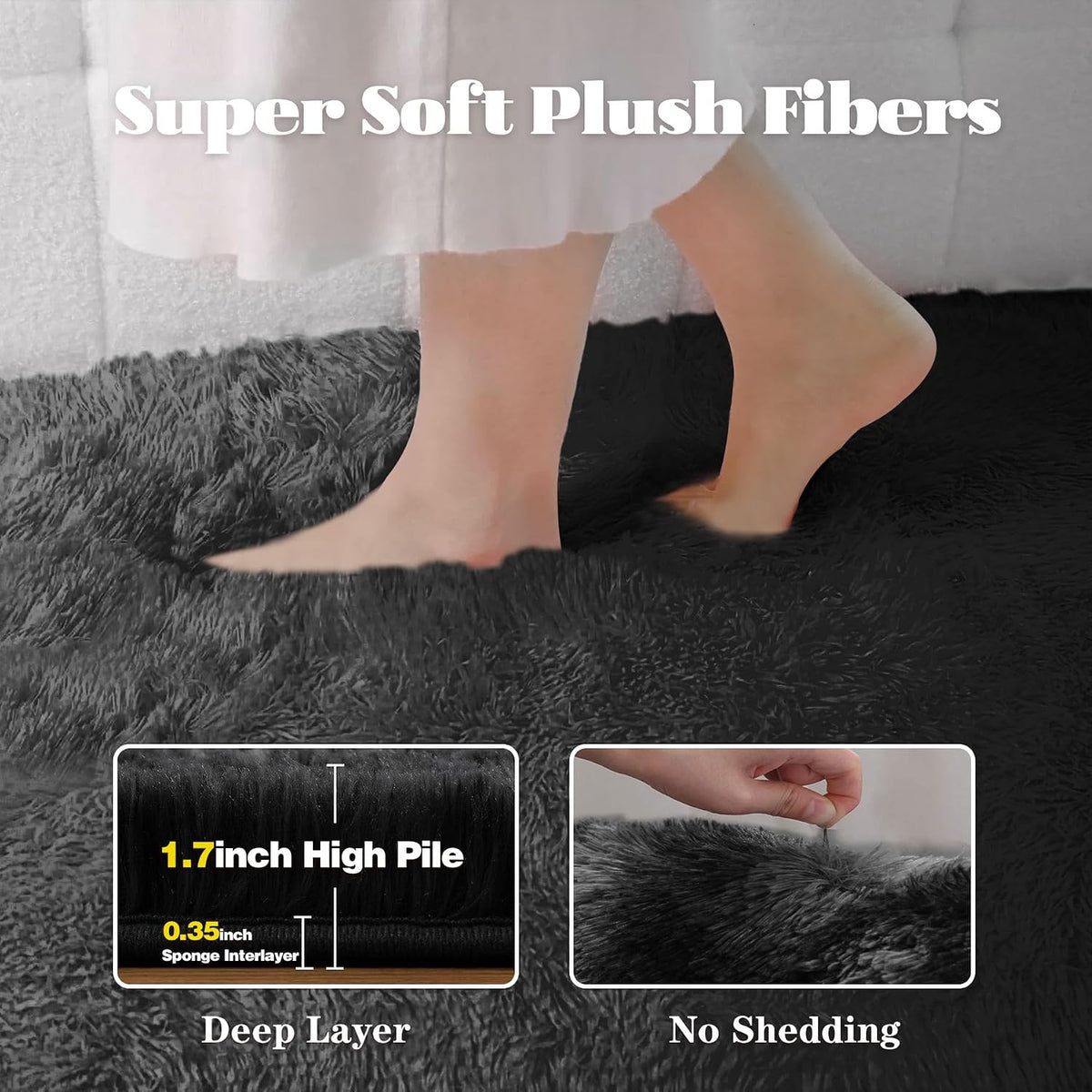 Area Rugs: Fluffy Shag Soft Washable Rug Large Fuzzy Plush Indoor Carpet Nursery Playroom Kids Girls Boys Room