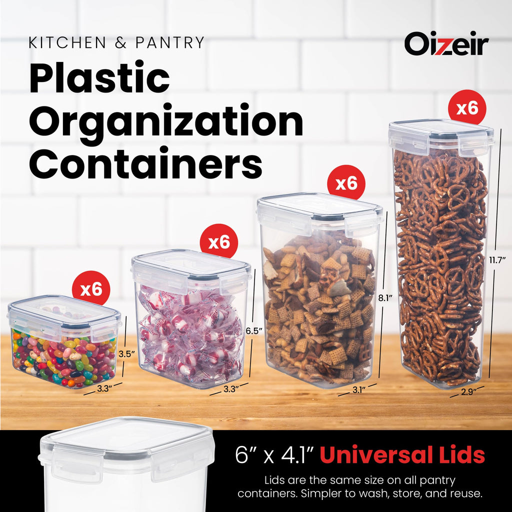 Airtight Food Storage Containers with Lids 24-Pack, Pantry Kitchen