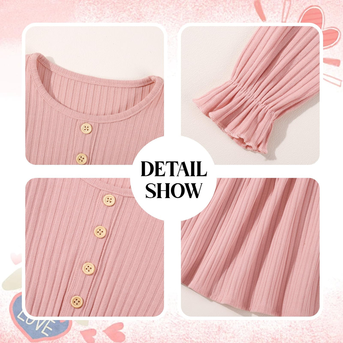 Toddler Girl Dress Girls Sweater Dresses Long Sleeve Ribbed Knit Dresses