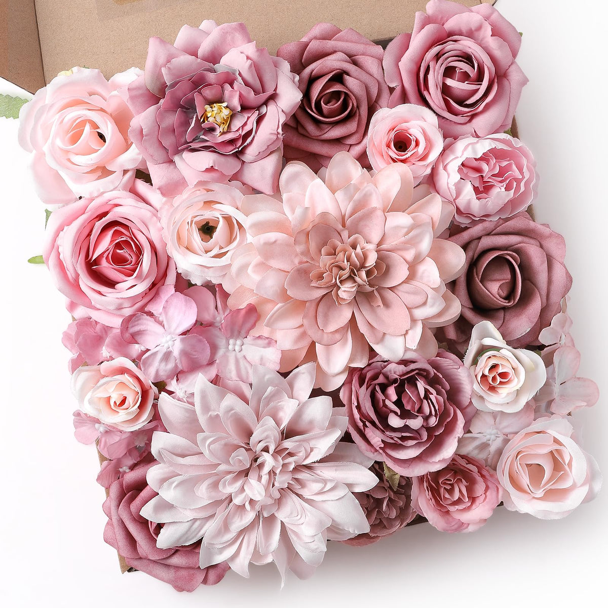 Artificial Flowers Combo Box Set Dusty Pink Silk Floral Arrangements for Wedding Bridal Bouquet, Cake Flowers, Table