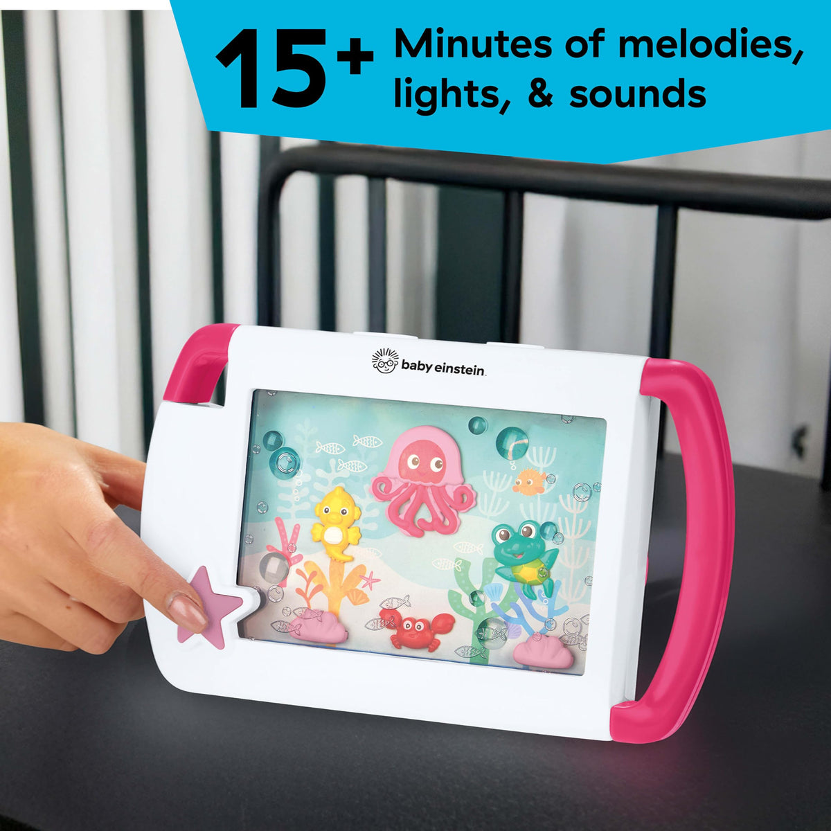 On-the-Go Sea Dreams Soother, Pink, Portable Baby Sound Machine with Music & Lights, for Newborns 0+ Months