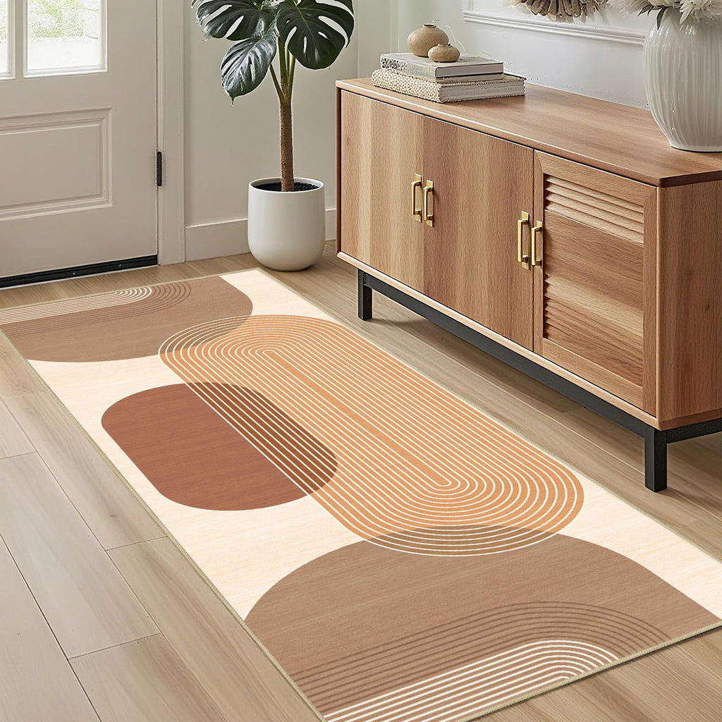 Boho Runner Rug Kitchen Bedroom, Orange