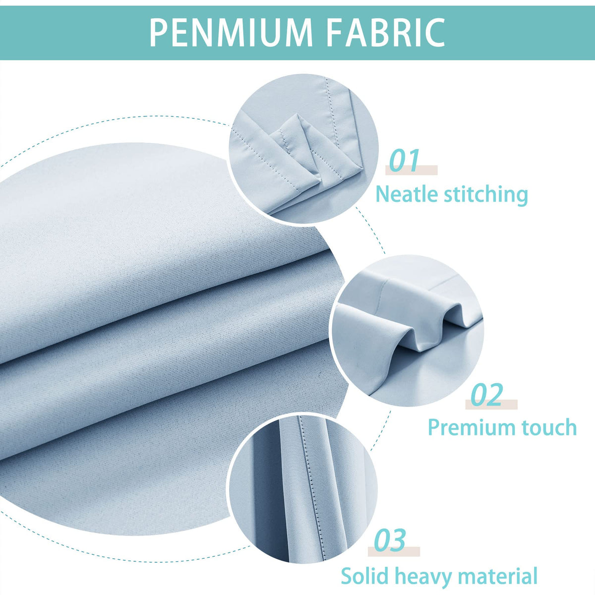Sky Blue Outdoor Curtains 84W x 96L Gazebo Cabana Library Hotel Club Classroom Kidsroom Blackout Draperies Water