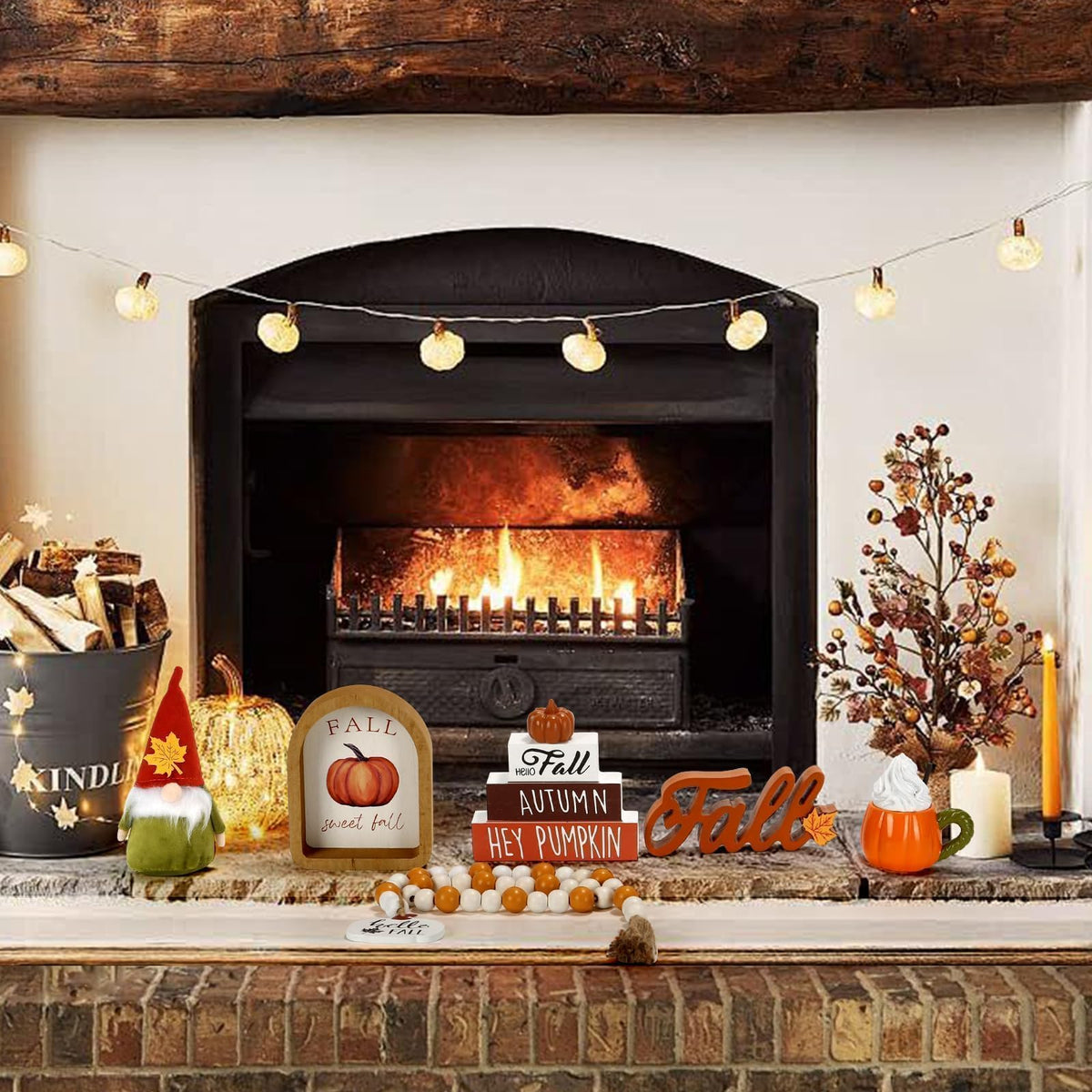 Fall Decorations, 6Pcs Thanksgiving Fall Tiered Tray Decor Set