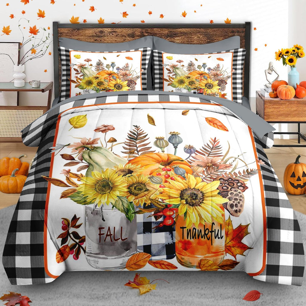 Fall Comforter Set with Sheets, 5 Pieces Buffalo Bedding