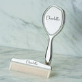 Engraved Silver-Plated Brush & Comb Set - Newborn Grooming Kit, Soft Bristle Hairbrush, Custom Baby Keepsake Gift