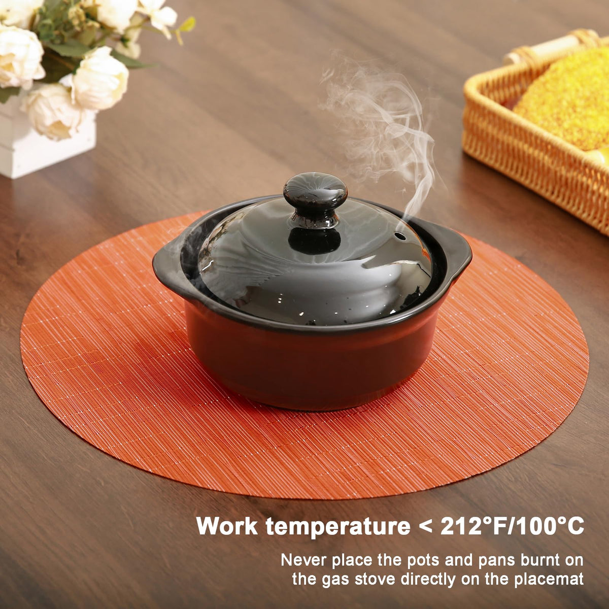 Fall Placemats Set of 8 Thanksgiving Table Mats Orange Place Mats