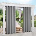 Outdoor Curtains Sunblock with Rustproof Grommet Top and Bottom 2 Panels, Thermal Insulated Fixed Windproof Blackout
