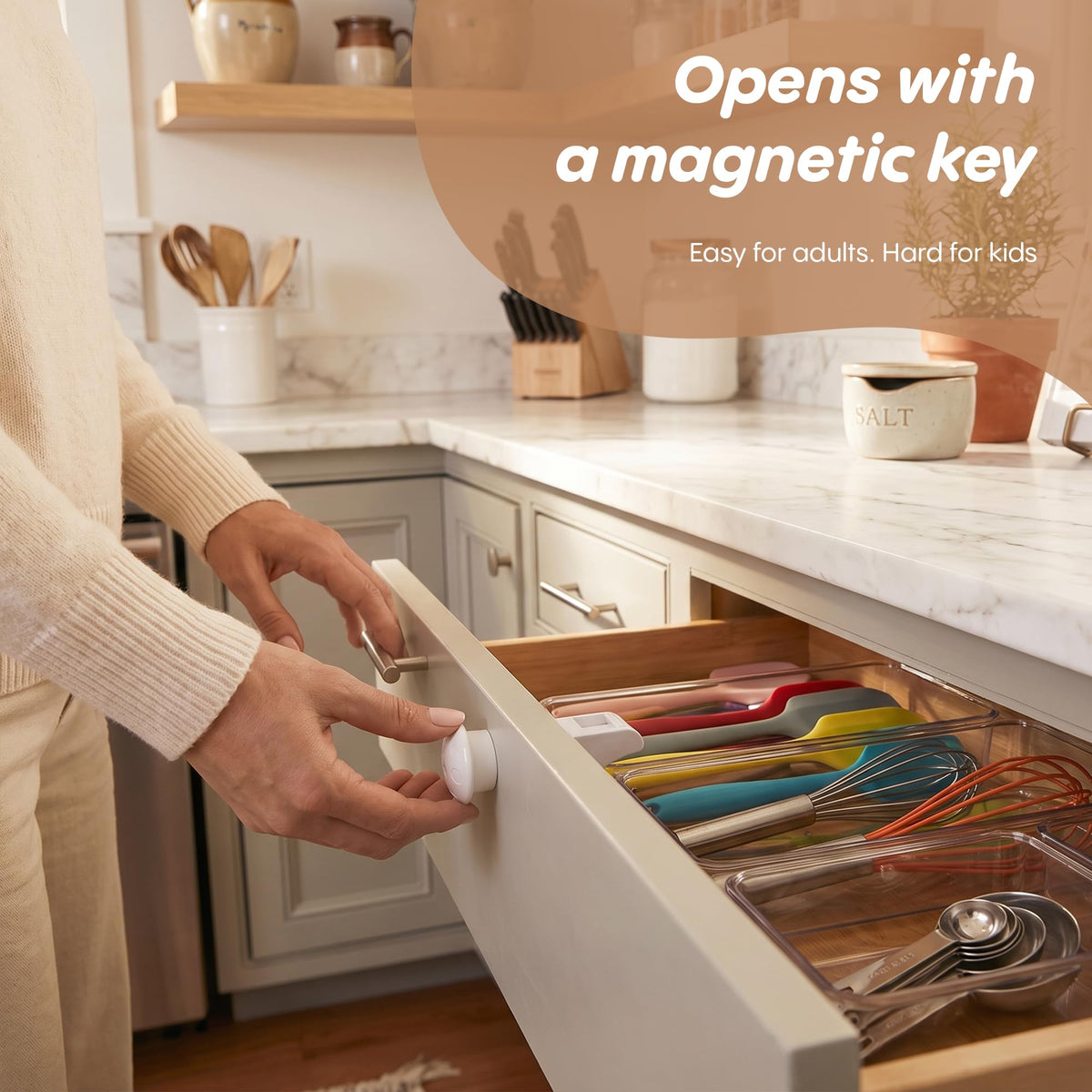 Magnetic Cabinet Locks for Baby Proofing, 22-Pack