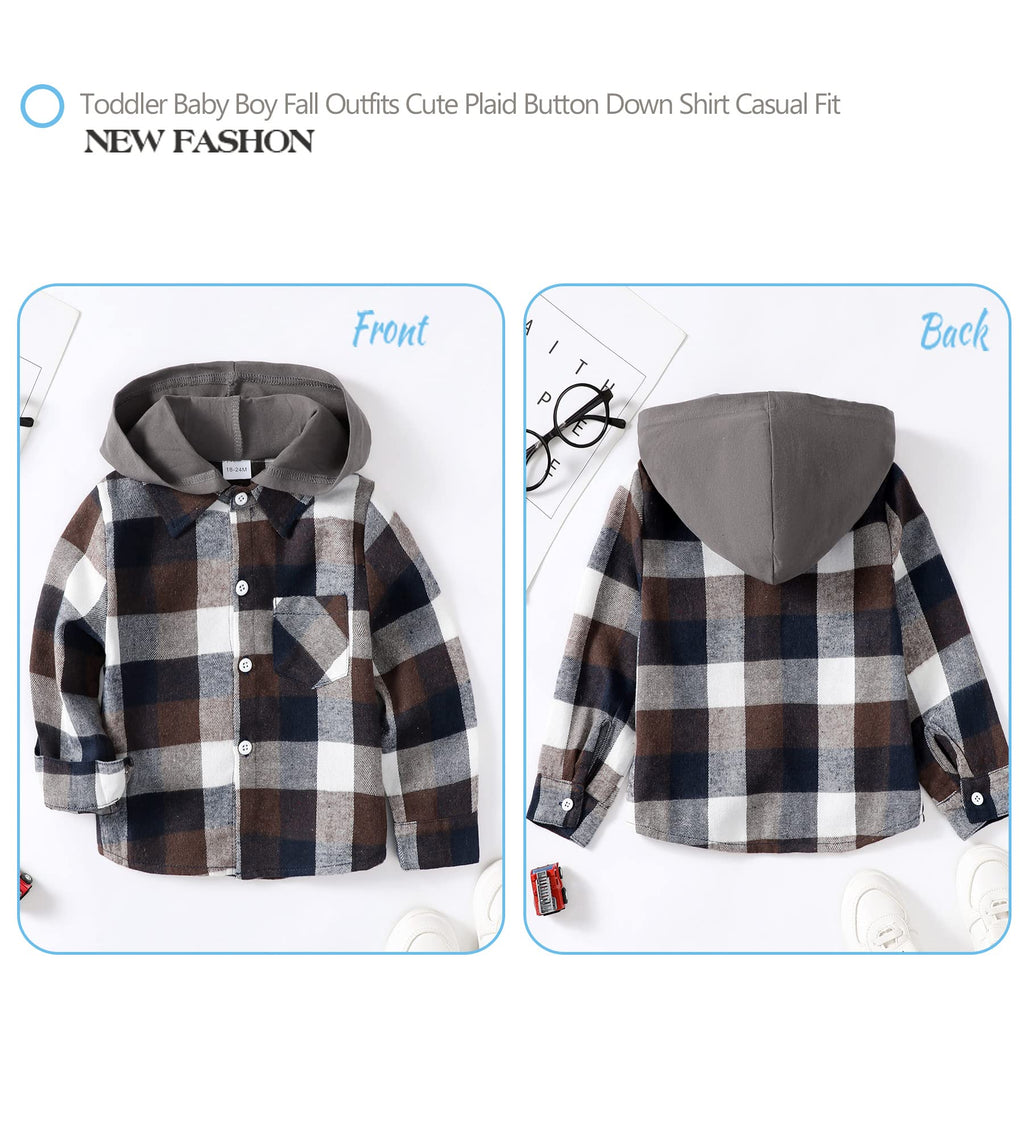 Boy Clothes Fall Plaid Flannel Button Down Shirt