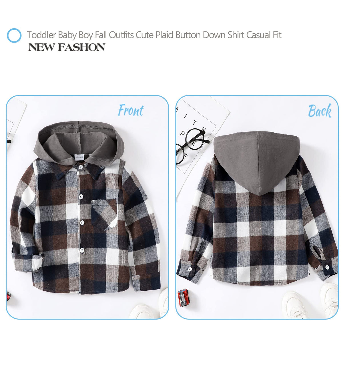 Boy Clothes Fall Plaid Flannel Button Down Shirt