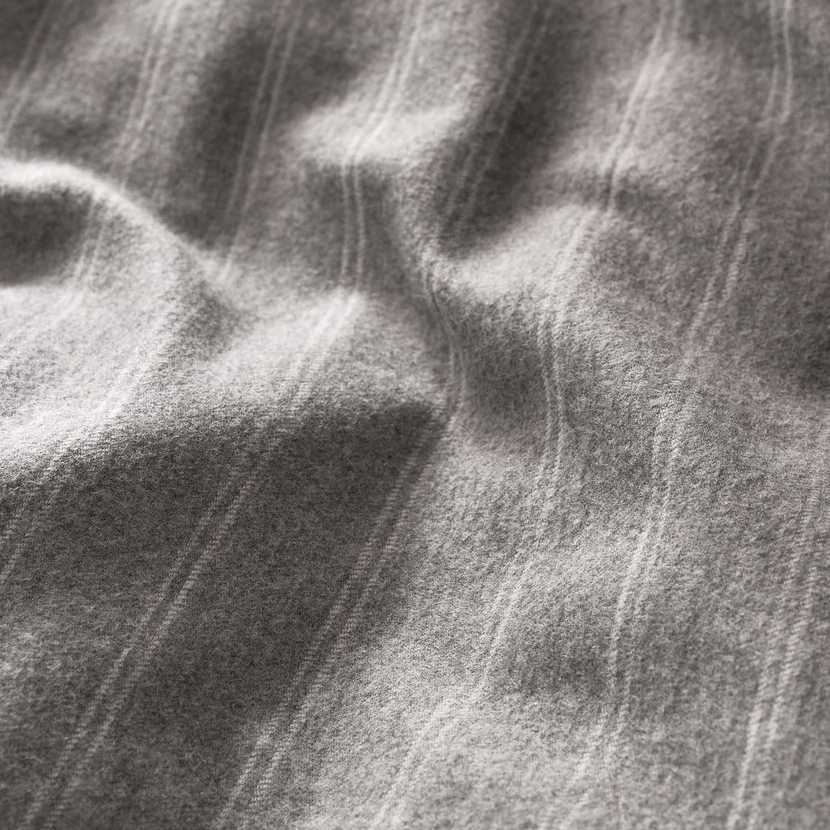 Flannel Stripe Sheet Set Brushed Cotton | Luxury Bed Linen | Super Soft and Silky Finish | Silver Gray