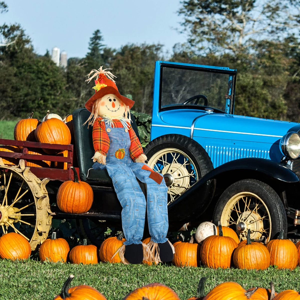 60 Inch Large Scarecrow Fall Outdoor Porch Yard Garden Decoration