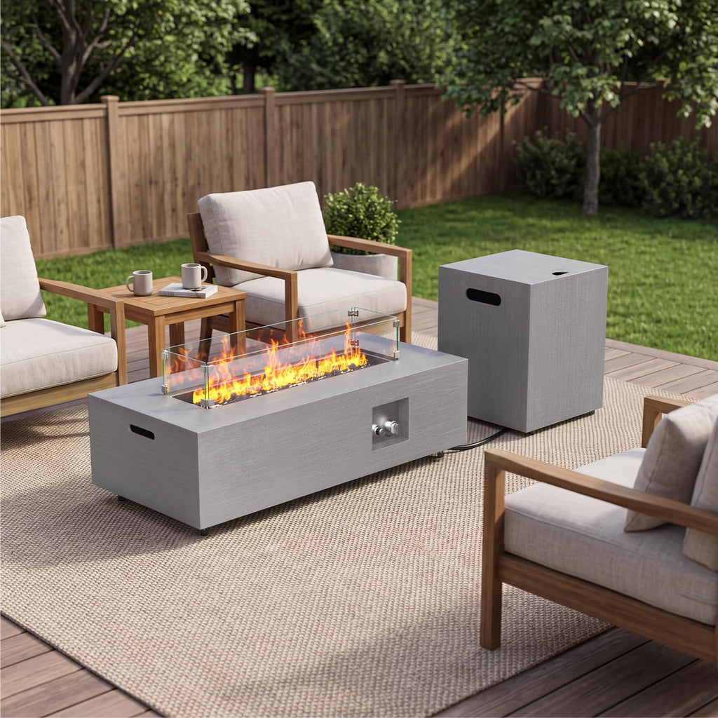 42in Fire Pit Table Propane Gas Fire Pits 50, 000 BTU for Outdoor