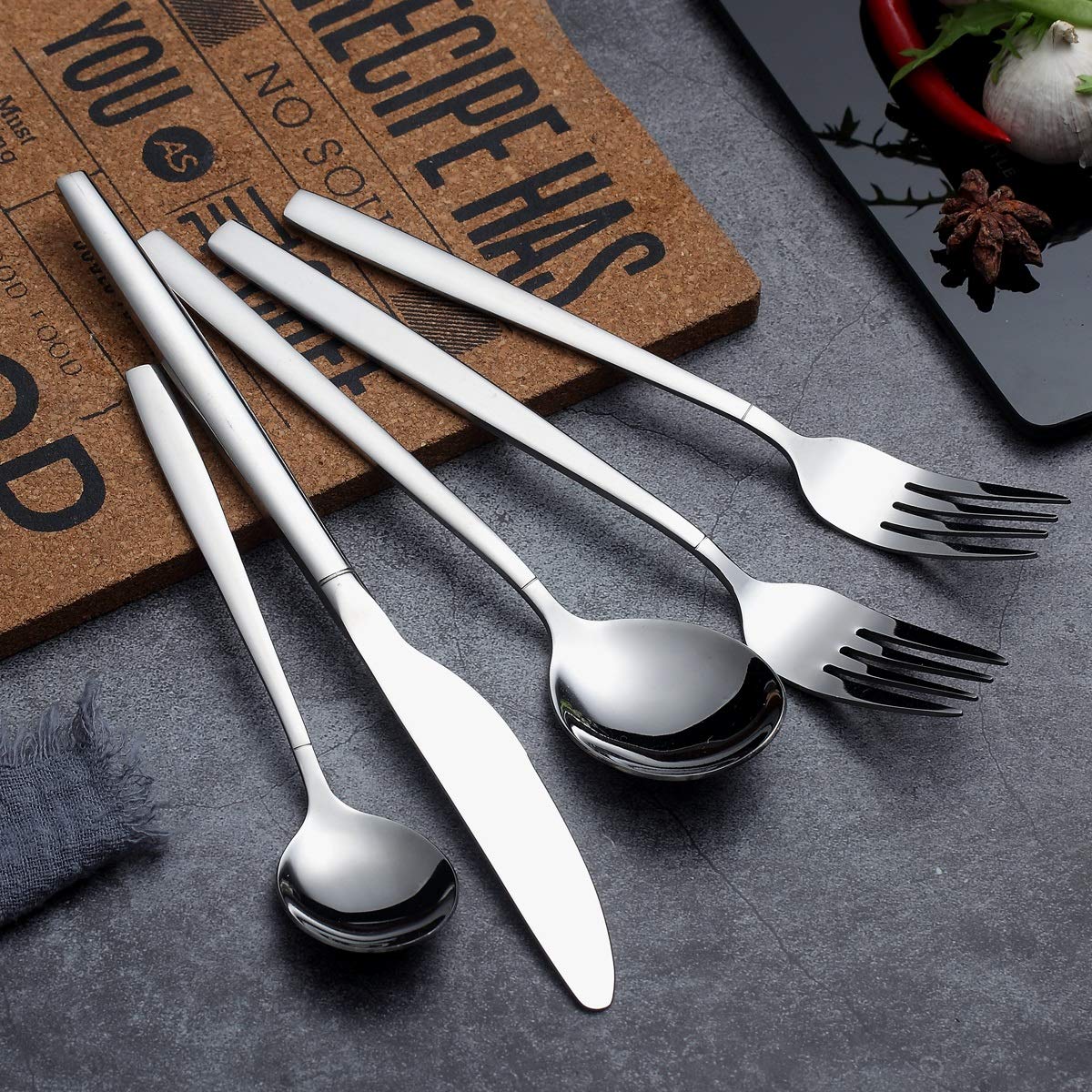 Flatware Set 40 Pieces, Stainless Steel Flatware Set, Silverware Set Service For 8