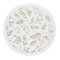 Leaf Boy or Girl Baby Playmat Tummy Time Infant Play Mat - Gender Neutral Floral Ivory Beige Taupe and White Gender