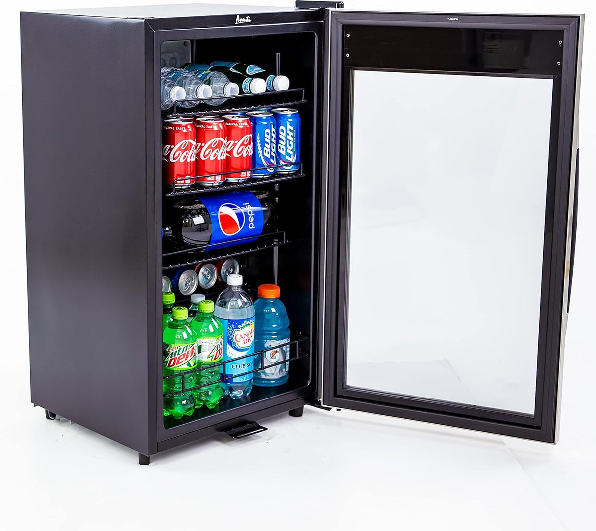 Beverage Cooler with Glass Door 108 Can Mini Refrigerator with Lock for Beer Soda Water Wine with Adjustable Shelves