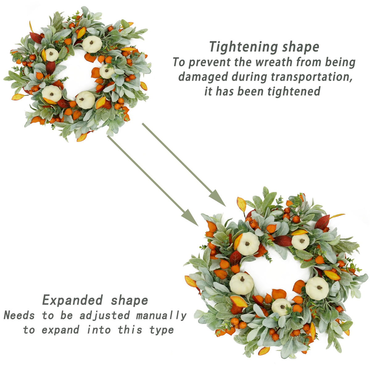 Fall Wreaths for Front Door Autumn Pumpkin Wreath Decor