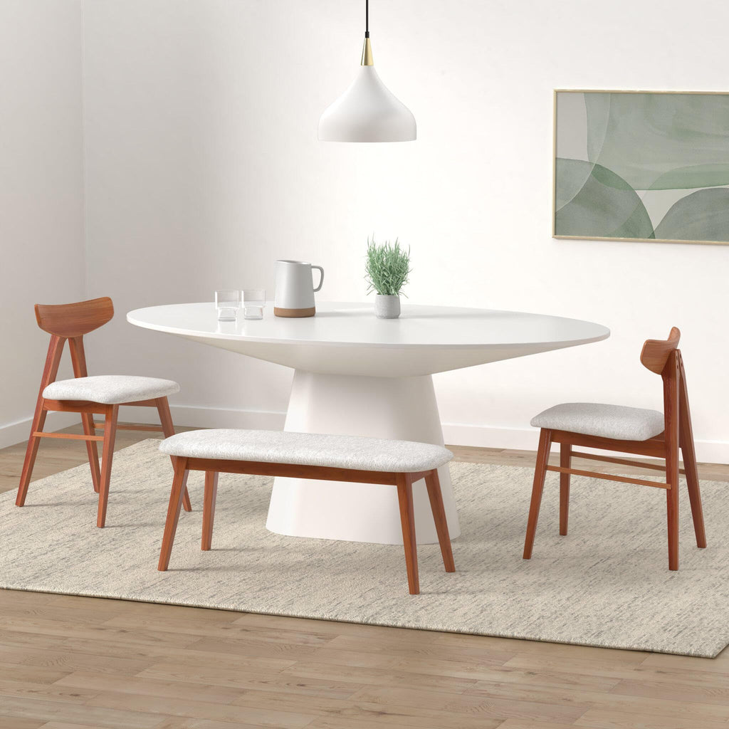 Provision 75" Oval MDF Wood Dining Table in White