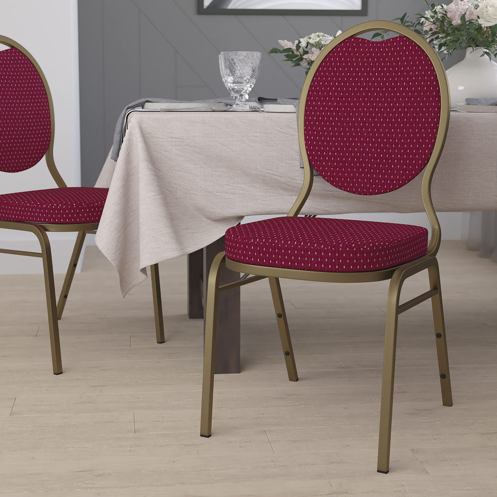 Hercules Fabric Stackable Banquet Chair, Burgundy