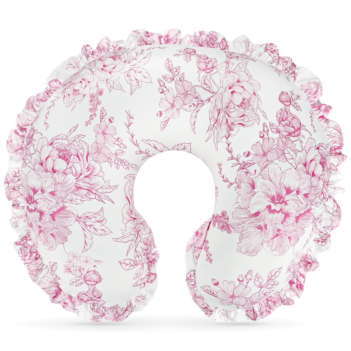 Nursing Pillow Cover, Removable Ruffled Pillowcase for Breastfeeding Pillows, Ultra Soft Comfortable Slipcover for
