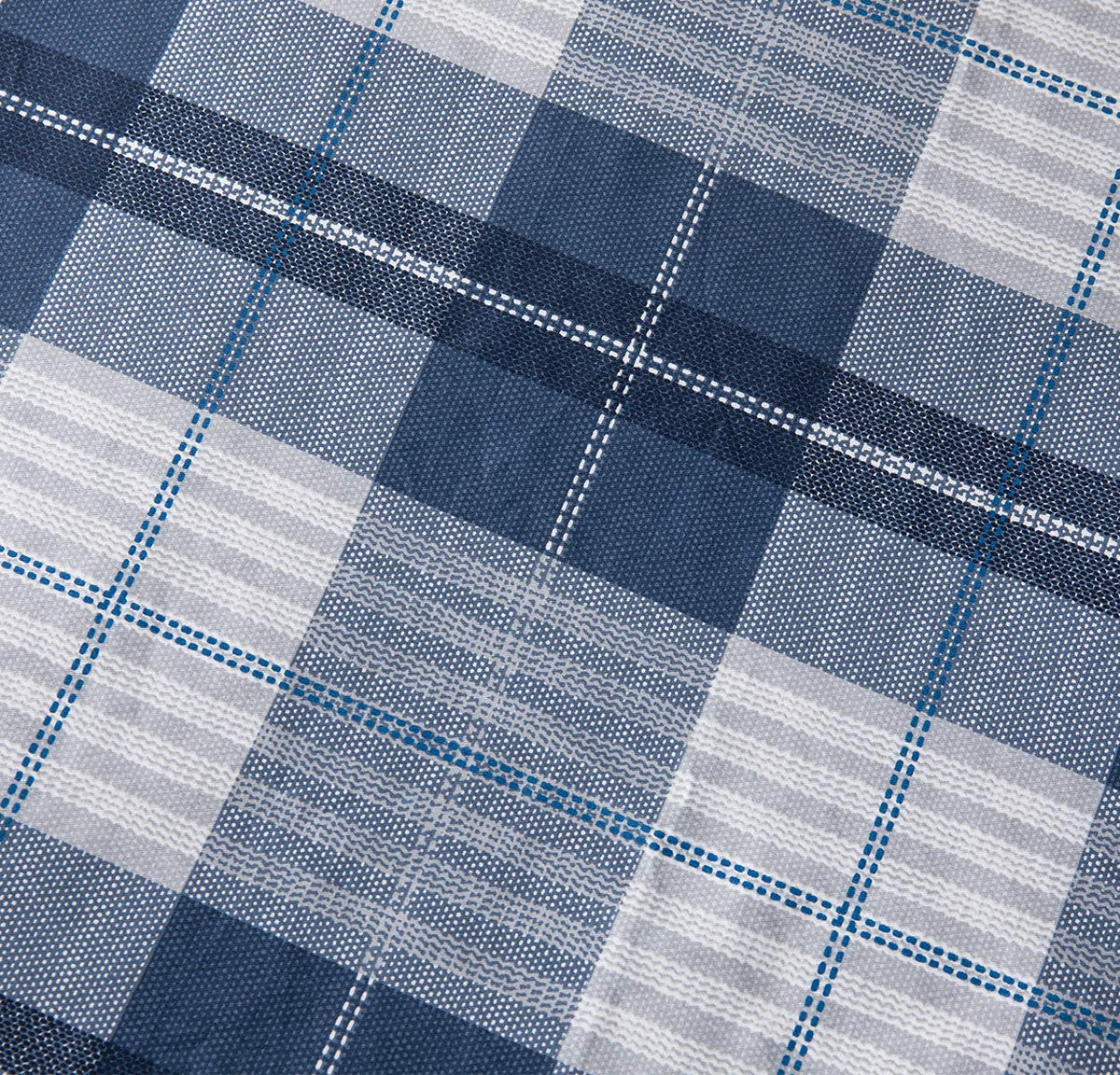 Comforter, 600 Thread Count Cotton Navy Blue & Grey Buffalo Pattern Blue Plaid Comforter Sets, Down