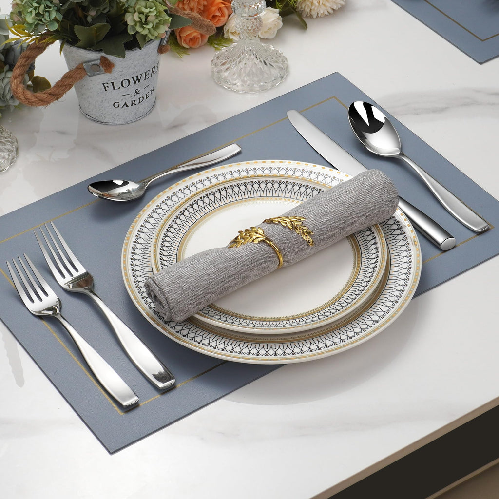 40 Piece 18/10 Stainless Steel Silverware for 8, Heavy Duty Flatware Set