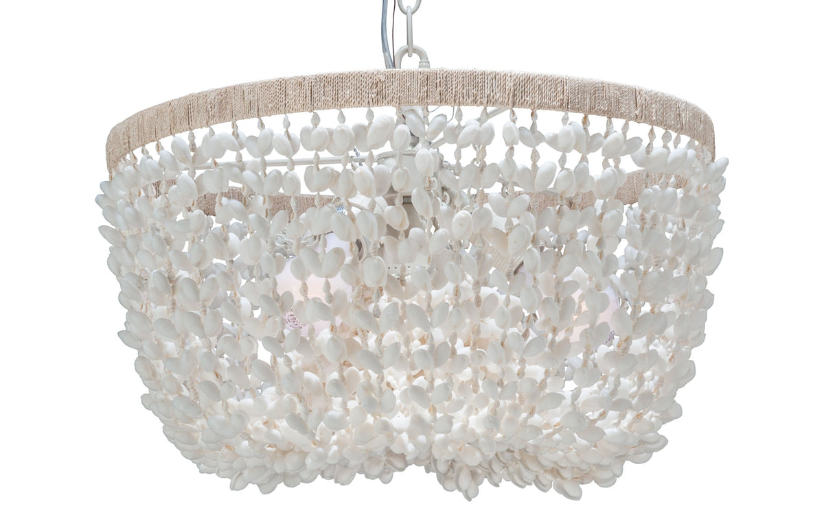 Inspired Nelson Style Inverted Pendant Lamp, Bubble Seashell, White