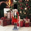 24Inch Wooden Soldier Nutcracker Christmas Decor - Festive Christmas Nutcracker Gift, Winter Indoor Decoration