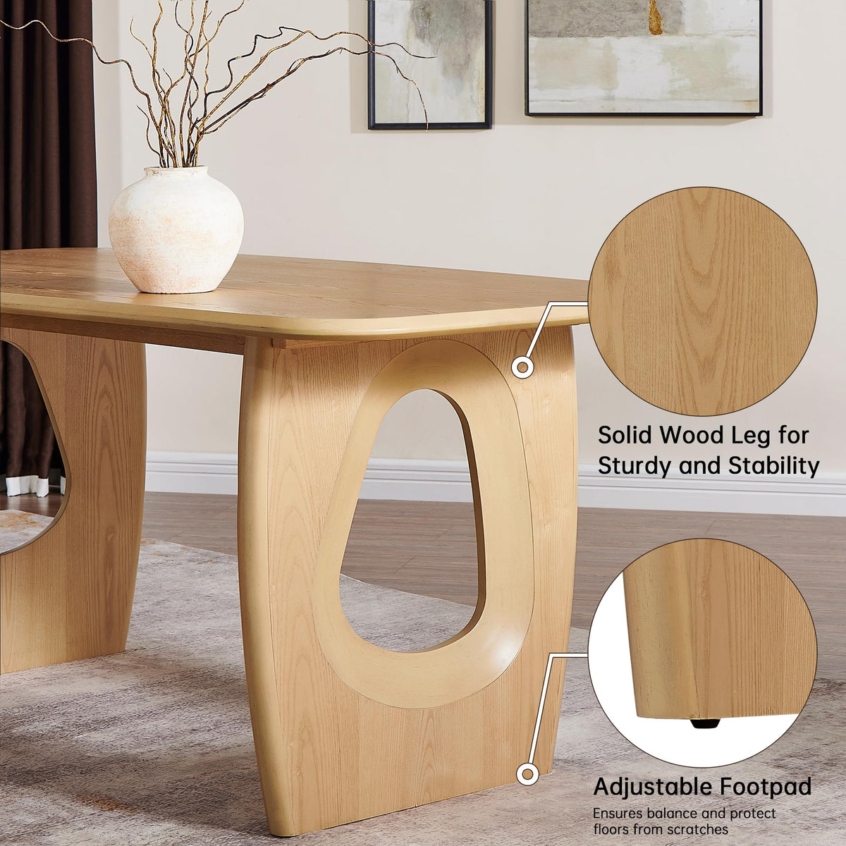 Inspired Saarinen Style Modern Dining Table for 4-6 People, 68'' Rectangle Dining Table, Kitchen Table with Pedestal Base, Dinner Table
